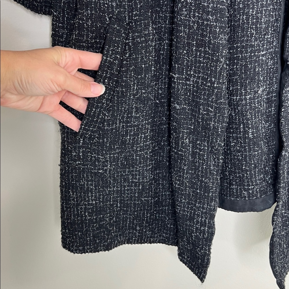 Eileen Fisher Briar Patch Black Wool open front 3/4 sleeve Jacket Blazer size XL - Picture 6 of 13